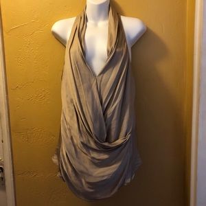 Helmet Lang Racerback Taupe Tank